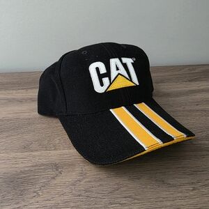 Black and Yellow Caterpiller "CAT" Cap